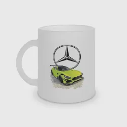 Кружка матовая стеклянная Mercedes V8 Biturbo racing