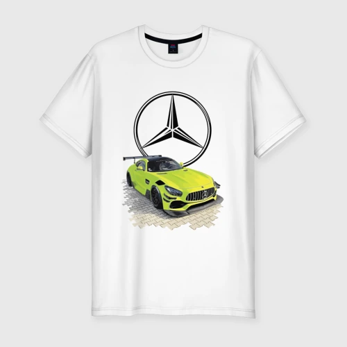 Мужская футболка хлопок Slim Mercedes V8 Biturbo racing