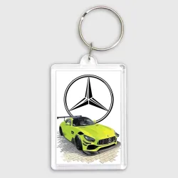 Брелок прямоугольный 35*50 Mercedes V8 Biturbo racing