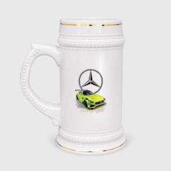 Кружка пивная Mercedes V8 Biturbo racing