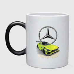 Кружка хамелеон Mercedes V8 Biturbo racing