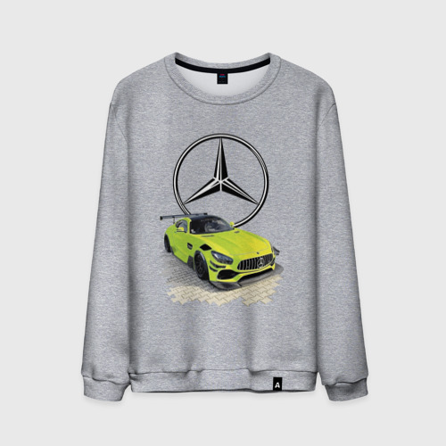Мужской свитшот хлопок Mercedes V8 Biturbo racing, цвет меланж