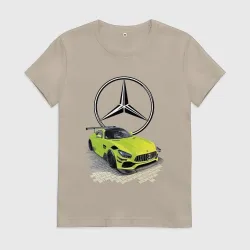 Женская футболка хлопок Mercedes V8 Biturbo racing