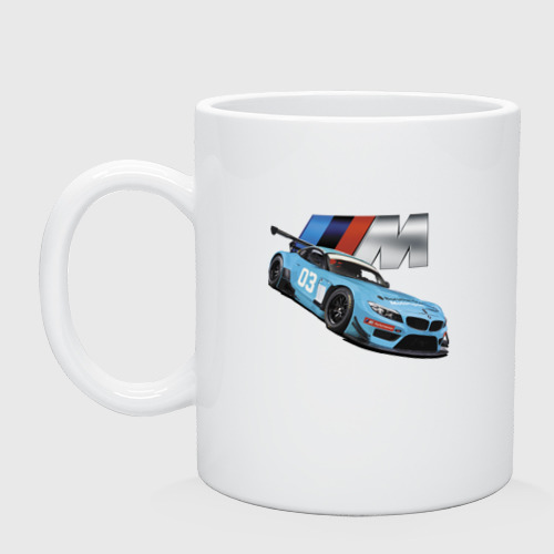 Кружка керамическая BMW M Performance Motorsport, цвет белый