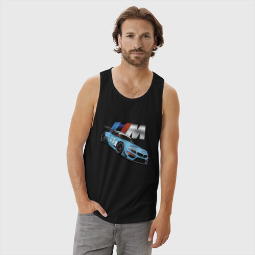 Мужская майка хлопок BMW M Performance Motorsport, цвет черный - фото 3