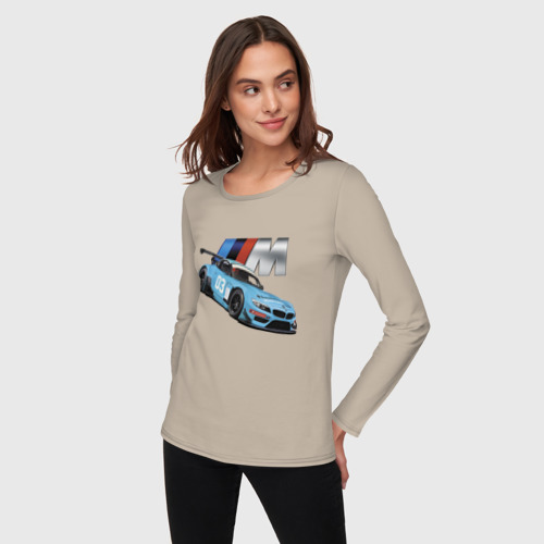Женский лонгслив хлопок BMW M Performance Motorsport, цвет миндальный - фото 3