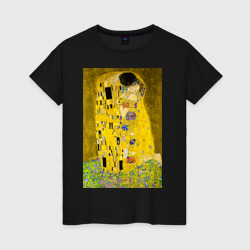 Женская футболка хлопок Поцелуй картина Климта