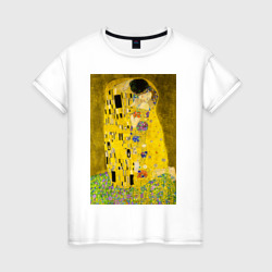 Женская футболка хлопок Поцелуй картина Климта