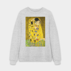Мужской свитшот oversize без начеса хлопок Поцелуй картина Климта