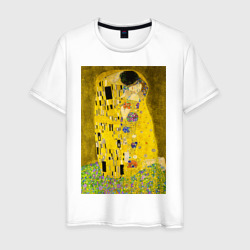 Мужская футболка хлопок Поцелуй картина Климта