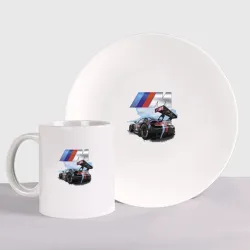 Набор: тарелка + кружка BmW m power motorsport Racing Team