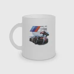 Кружка матовая стеклянная BmW m power motorsport Racing Team