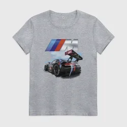 Женская футболка хлопок BmW m power motorsport Racing Team