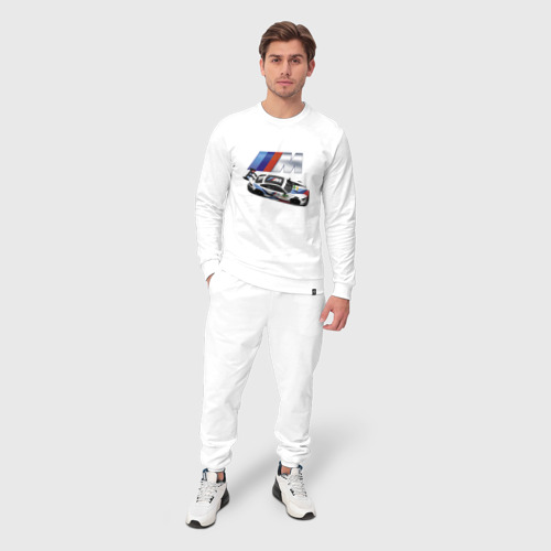 Мужской костюм хлопок BMW great racing team, цвет белый - фото 3