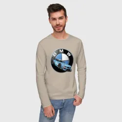 Мужской лонгслив хлопок BMW самая престижная марка автомобиля - фото 2
