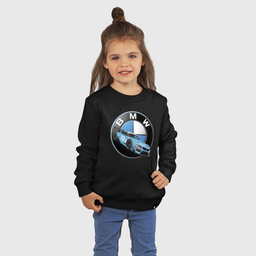 Детский свитшот хлопок с принтом BMW самая престижная марка автомобиля, фото на моделе #1