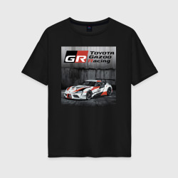 Женская футболка хлопок Oversize Toyota Gazoo racing team