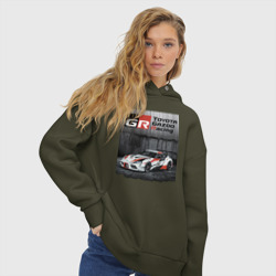 Женское худи Oversize хлопок Toyota Gazoo racing team - фото 2