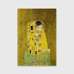 Обложка для паспорта матовая кожа Влюблённые поцелуй художник Климт