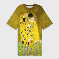 Платье-футболка 3D Влюблённые поцелуй художник Климт