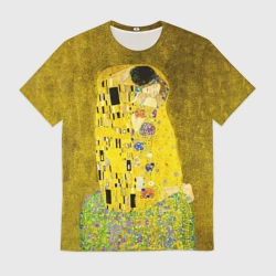 Мужская футболка 3D Влюблённые поцелуй художник Климт