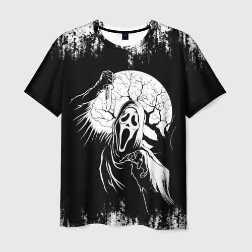 Мужская футболка с принтом Крик Хэллоуин Хоррор Scream Halloween, вид спереди №1