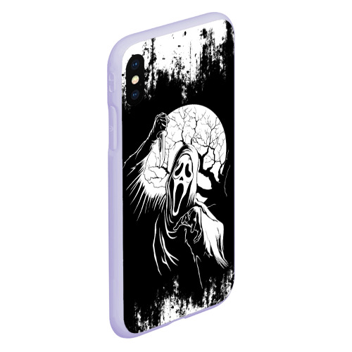 Чехол для iPhone XS Max матовый Крик Хэллоуин Хоррор Scream Halloween, цвет светло-сиреневый - фото 3