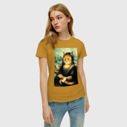 Женская футболка хлопок Мона киса - фото 2