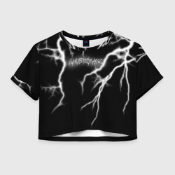 Женская футболка Crop-top 3D Ghostemane Lightning Гостмейн Молния Надпись