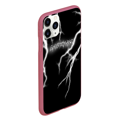 Чехол для iPhone 11 Pro Max матовый Ghostemane Lightning Гостмейн Молния Надпись, цвет малиновый - фото 3