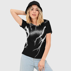 Женская футболка 3D Slim Ghostemane Lightning Гостмейн Молния Надпись - фото 2