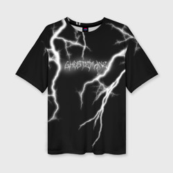 Женская футболка oversize 3D Ghostemane Lightning Гостмейн Молния Надпись