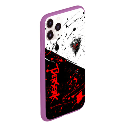 Чехол для iPhone 11 Pro Max матовый Berserk: Черная маска, цвет фиолетовый - фото 3