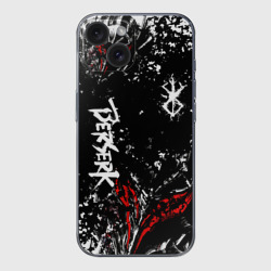 Чехол для iPhone 15 силиконовый с защитой камеры Берсерк Черная маска