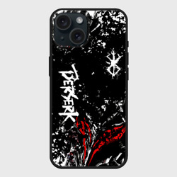Чехол силиконовый для Apple iPhone 15 матовый Берсерк Черная маска