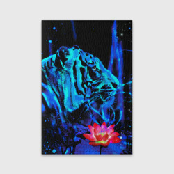 Обложка для паспорта матовая кожа Синий водяной тигр