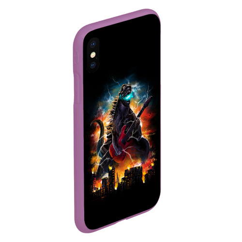 Чехол для iPhone XS Max матовый Рокзилла, цвет фиолетовый - фото 3