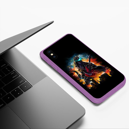 Чехол для iPhone XS Max матовый Рокзилла, цвет фиолетовый - фото 5