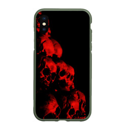 Чехол для iPhone XS Max матовый Черепа свалка