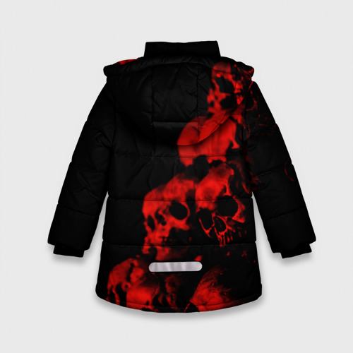 Зимняя куртка для девочек 3D Черепа свалка, цвет черный - фото 2