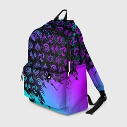 Рюкзак 3D Genshin neon pattern symbol неон эмблемы