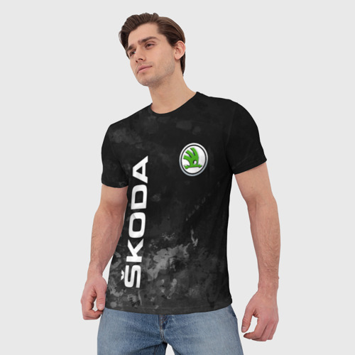 Мужская футболка 3D Skoda авто, цвет 3D печать - фото 3