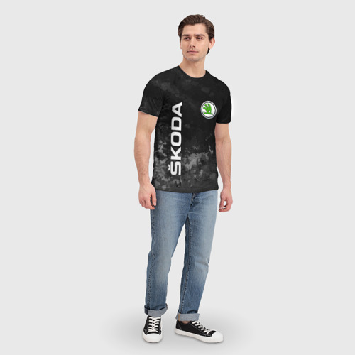 Мужская футболка 3D Skoda авто, цвет 3D печать - фото 5