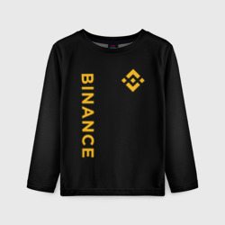 Детский лонгслив 3D Бинанс лого карбон Binance logo