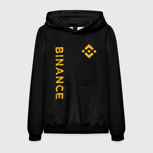 Мужская толстовка 3D Бинанс лого карбон Binance logo, цвет черный