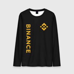 Мужской лонгслив 3D Бинанс лого карбон Binance logo