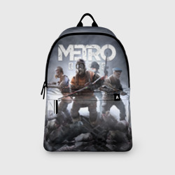 Рюкзак с принтом Метро исход Артём ,ядерная зима Metro Exodus для любого человека, вид спереди №3. Цвет основы: белый
