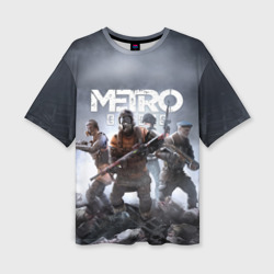 Женская футболка oversize 3D Метро исход Артём ,ядерная зима Metro Exodus