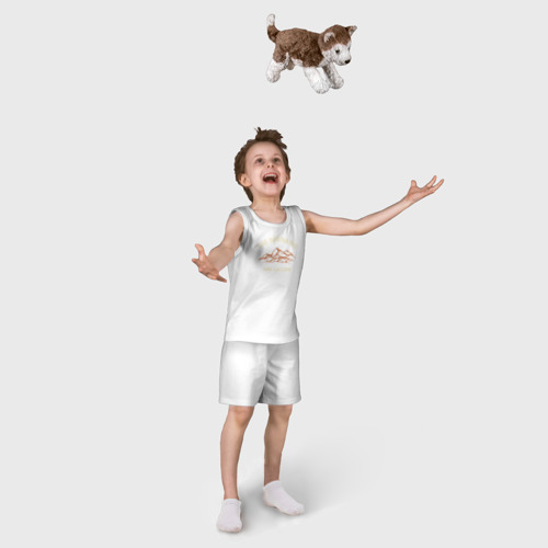 Детская пижама с шортами хлопок Горы зовут, подарок путешественнику, цвет белый - фото 5