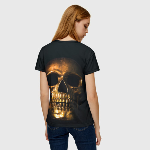 Женская футболка 3D Gold Skull, цвет 3D печать - фото 4